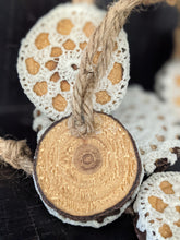 Load image into Gallery viewer, For The Love of Doilys Wood Slice Ornaments
