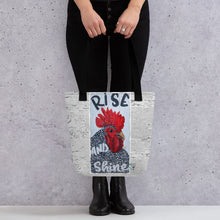 Load image into Gallery viewer, Eco Tote Bag All over print chicken rise and shine Original artwork by Chandra Carmack of Re-Assigned
