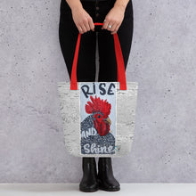 Load image into Gallery viewer, Eco Tote Bag All over print chicken rise and shine Original artwork by Chandra Carmack of Re-Assigned
