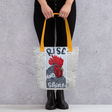 Load image into Gallery viewer, Eco Tote Bag All over print chicken rise and shine Original artwork by Chandra Carmack of Re-Assigned
