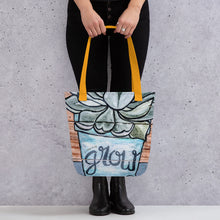 Load image into Gallery viewer, Grow All Over Print Tote bag succulents plants carry all original painting by Chandra Carmack of Re-Assigned spring
