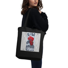 Load image into Gallery viewer, Eco Tote Bag chicken rise and shine Original artwork by Chandra Carmack of Re-Assigned
