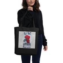 Load image into Gallery viewer, Eco Tote Bag chicken rise and shine Original artwork by Chandra Carmack of Re-Assigned
