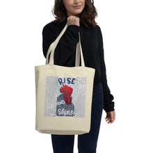 Load image into Gallery viewer, Eco Tote Bag chicken rise and shine Original artwork by Chandra Carmack of Re-Assigned
