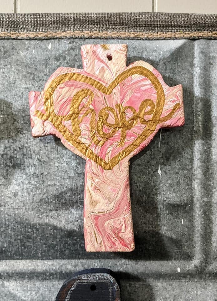 Handmade Refrigerator Magnet Cross Hope reclaimed wood Rustic Old Fashion Vintage Primitive Simplicity  Country Heart Stocking Stuffer