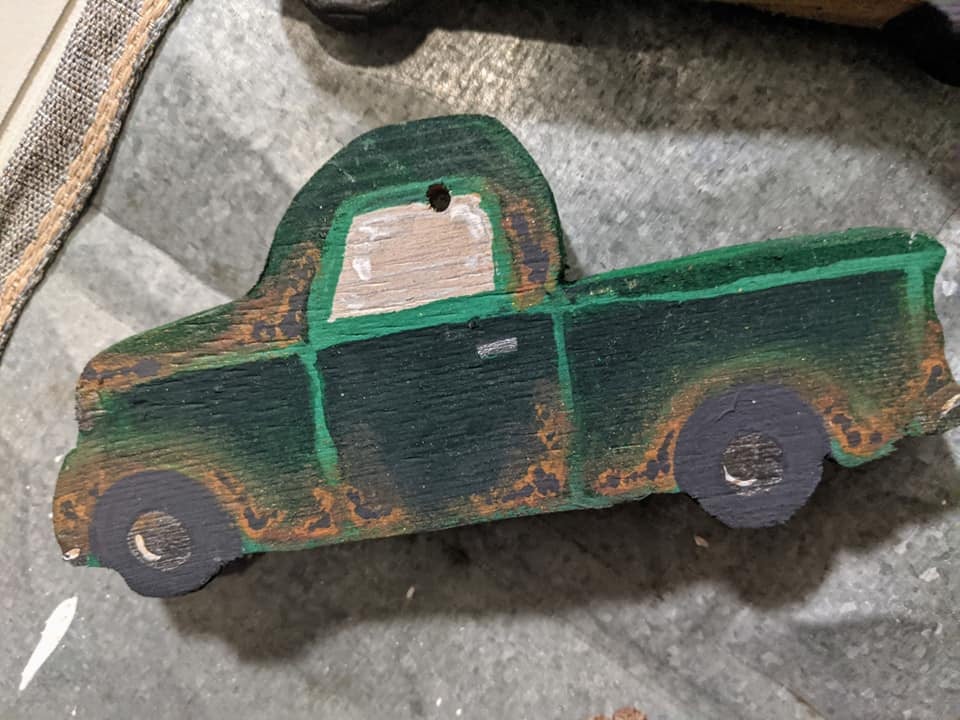 Handmade Refrigerator Magnet Rusty Farm Fresh Truck reclaimed wood Rustic Vintage Primitive Simplicity Country Stocking Stuffer Wheel Market