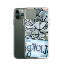 Load image into Gallery viewer, Grow iPhone Case Succulents Garden Hen and Biddies green blue flower pot original art
