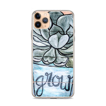 Load image into Gallery viewer, Grow iPhone Case Succulents Garden Hen and Biddies green blue flower pot original art
