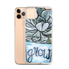 Load image into Gallery viewer, Grow iPhone Case Succulents Garden Hen and Biddies green blue flower pot original art
