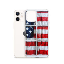 Load image into Gallery viewer, American Flag iPhone Case USA Red White Blue Stars Stripes Patriotic Window USA Love Original Photo by Chandra Carmack of Re-Assigned
