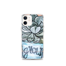 Load image into Gallery viewer, Grow iPhone Case Succulents Garden Hen and Biddies green blue flower pot original art
