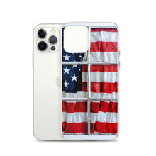 Load image into Gallery viewer, American Flag iPhone Case USA Red White Blue Stars Stripes Patriotic Window USA Love Original Photo by Chandra Carmack of Re-Assigned
