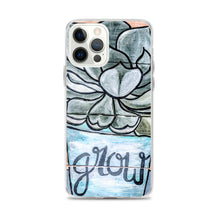 Load image into Gallery viewer, Grow iPhone Case Succulents Garden Hen and Biddies green blue flower pot original art
