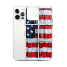 Load image into Gallery viewer, American Flag iPhone Case USA Red White Blue Stars Stripes Patriotic Window USA Love Original Photo by Chandra Carmack of Re-Assigned
