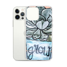 Load image into Gallery viewer, Grow iPhone Case Succulents Garden Hen and Biddies green blue flower pot original art
