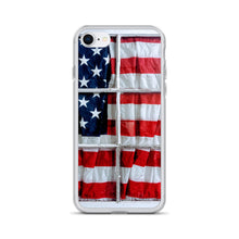 Load image into Gallery viewer, American &#39;Merica Old Glory Flag Wave Independence Day 4th of July Patriotic Cell Phone Case iPhone Antique Window Original Design by Chandra Carmack of ReAssigned With Love
