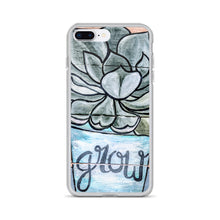 Load image into Gallery viewer, Grow iPhone Case Succulents Garden Hen and Biddies green blue flower pot original art
