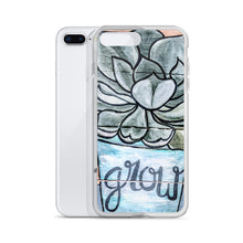 Load image into Gallery viewer, Grow iPhone Case Succulents Garden Hen and Biddies green blue flower pot original art
