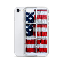 Load image into Gallery viewer, American Flag iPhone Case USA Red White Blue Stars Stripes Patriotic Window USA Love Original Photo by Chandra Carmack of Re-Assigned
