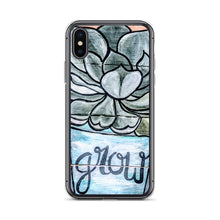 Load image into Gallery viewer, Grow iPhone Case Succulents Garden Hen and Biddies green blue flower pot original art
