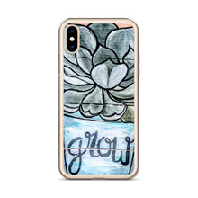 Load image into Gallery viewer, Grow iPhone Case Succulents Garden Hen and Biddies green blue flower pot original art
