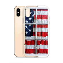 Load image into Gallery viewer, American Flag iPhone Case USA Red White Blue Stars Stripes Patriotic Window USA Love Original Photo by Chandra Carmack of Re-Assigned
