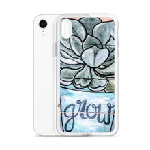 Load image into Gallery viewer, Grow iPhone Case Succulents Garden Hen and Biddies green blue flower pot original art
