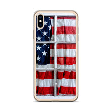 Load image into Gallery viewer, American Flag iPhone Case USA Red White Blue Stars Stripes Patriotic Window USA Love Original Photo by Chandra Carmack of Re-Assigned
