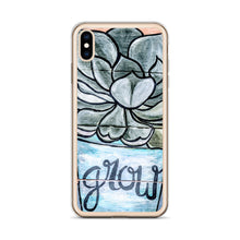 Load image into Gallery viewer, Grow iPhone Case Succulents Garden Hen and Biddies green blue flower pot original art
