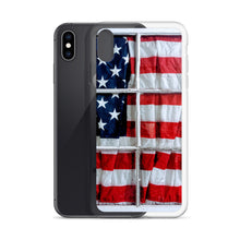 Load image into Gallery viewer, American Flag iPhone Case USA Red White Blue Stars Stripes Patriotic Window USA Love Original Photo by Chandra Carmack of Re-Assigned
