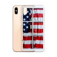 Load image into Gallery viewer, American Flag iPhone Case USA Red White Blue Stars Stripes Patriotic Window USA Love Original Photo by Chandra Carmack of Re-Assigned
