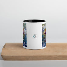 Load image into Gallery viewer, When We All See Jesus original artwork painting by Chandra Carmack printed on Coffee Mug with Color options Inside black blue yellow
