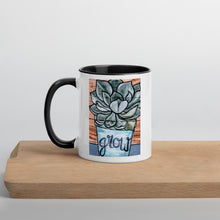 Load image into Gallery viewer, Grow Mug with Color Inside Succulent Christian Lord Knowledge Savior Coffee Scripture
