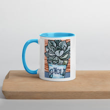 Load image into Gallery viewer, Grow Mug with Color Inside Succulent Christian Lord Knowledge Savior Coffee Scripture
