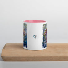 Load image into Gallery viewer, When We All See Jesus original artwork painting by Chandra Carmack printed on Coffee Mug with Color options Inside black blue yellow
