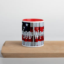 Load image into Gallery viewer, In God We Trust Mug with Color Inside American Flag Antique Window Original Photo and Art by Chandra Carmack of Re-Assigned
