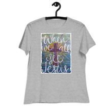 Load image into Gallery viewer, Bella Relaxed Tshirt When We All See Jesus original Painting by Chandra Carmack of Re-Assigned
