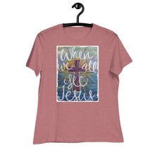 Load image into Gallery viewer, Bella Relaxed Tshirt When We All See Jesus original Painting by Chandra Carmack of Re-Assigned
