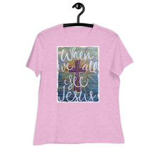 Load image into Gallery viewer, Bella Relaxed Tshirt When We All See Jesus original Painting by Chandra Carmack of Re-Assigned
