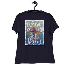 Load image into Gallery viewer, Bella Relaxed Tshirt When We All See Jesus original Painting by Chandra Carmack of Re-Assigned
