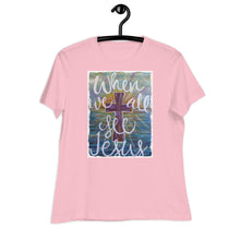 Load image into Gallery viewer, Bella Relaxed Tshirt When We All See Jesus original Painting by Chandra Carmack of Re-Assigned
